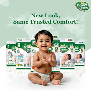 Baby Diaper Pants with 360° Leakproof & Rash-Free Comfort - Medium 32