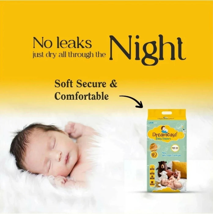 Dreamease Baby Diaper Pants – Absorption with New Anti-Rash Formula | Soft & LeakProof - NB 40'
