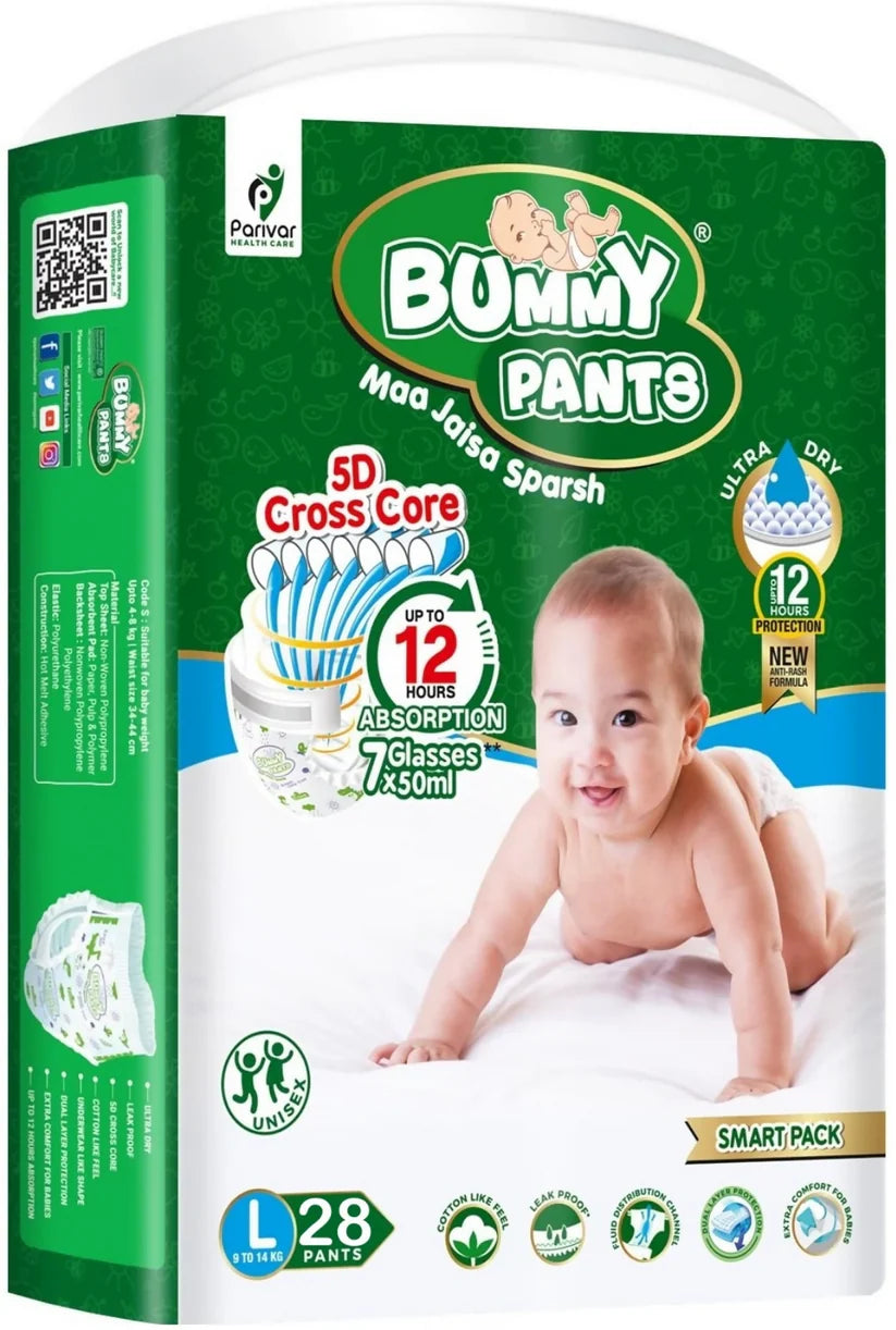 Baby Diaper Pants with 360° Leakproof & Rash-Free Comfort - Large 28